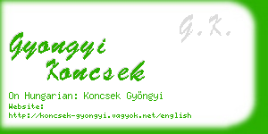 gyongyi koncsek business card