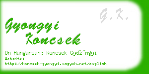 gyongyi koncsek business card